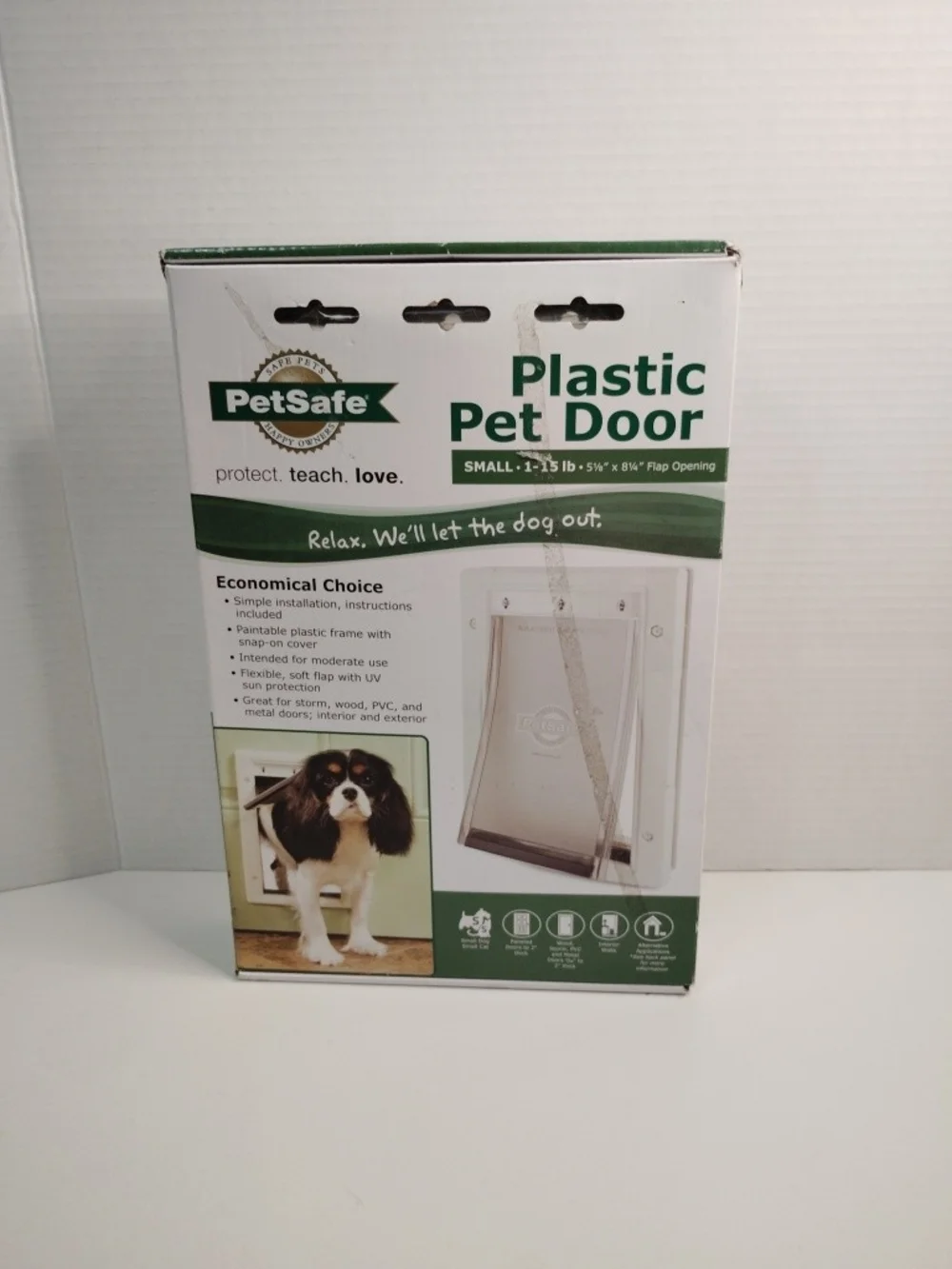 PetSafe Plastic Pet Door - Small - White/Green Packaging